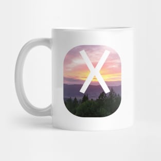 Initial X Sunset Photograph Mug